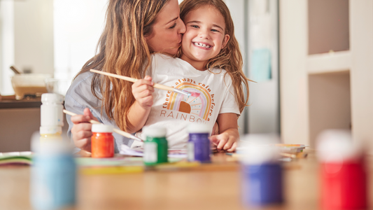 DIY puffy paint art for kids using shaving cream and glue for 3D painting projects